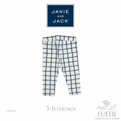 Leggings blancos con cuadros azul marino 3-6 meses Janie and Jack - comprar en línea
