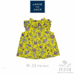 Blusa amarilla con flores lila 18-24 meses Janie and Jack