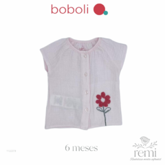 Blusa rosa con flor 6 meses Boboli