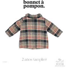 Saco azul con rosa 2 años (amplio) Bonnet a Pompon - comprar en línea