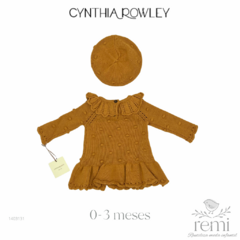 Vestido tejido con boina color amarillo mostaza 0-3 meses Cynthia Rowley - comprar en línea