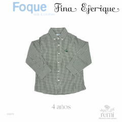 Suéter acabado lana verde con azul y camisa cuadros verdes y blancos 4 años Fina Ejerique + Foque en internet