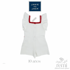 Mono blanco con detalles rojos 10 años Janie and Jack - comprar en línea