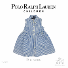 Vestido sin mangas líneas azules y blancas 18 meses Polo Ralph Lauren