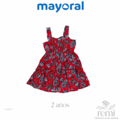 Vestido tirantes rojo con flores azules 2 años (reducido) Mayoral - comprar en línea