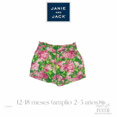 Short verde flores rosas 12-18 meses (amplio 2-3 años) Janie and Jack