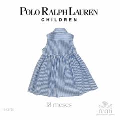 Vestido sin mangas líneas azules y blancas 18 meses Polo Ralph Lauren - comprar en línea