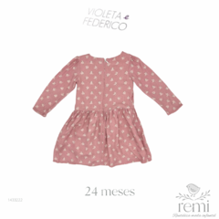 Vestido color palo de rosa con plantas 24 meses Violeta y Federico - comprar en línea