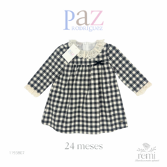 Vestido cuadros negros y blancos 24 meses Paz Rodríguez