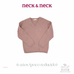Suéter rosa cuello en V 6 años (poco reducido) Neck & Neck