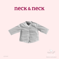 Camisa blanca cuello mao 6-9 meses Neck&Neck