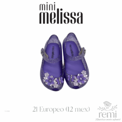 Sandalias moradas con brillantina colección Chrome Flower 21 Europeo (6 USA/12 Mex) Mini Melissa - comprar en línea
