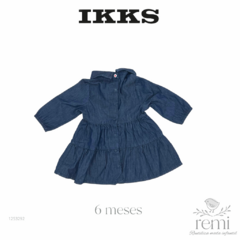 Vestido mezclilla con detalles rojos 6 meses IKKS - comprar en línea
