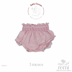 Cubre pañal rosa con smock 3 meses Doña Carmen