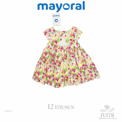 Vestido estampado flores rosas, naranjas, amarillo y verde 12 meses Mayoral - comprar en línea