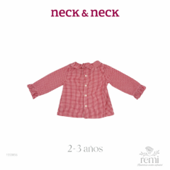 Blusa cuadritos rojos y blancos con olan 2-3 años Neck & Neck - comprar en línea