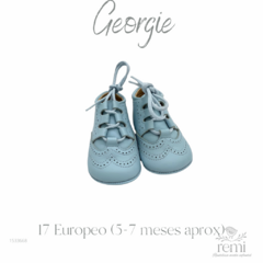 Zapato suave bebé azul con agujetas 17 Europeo (11 Mex) Georgie