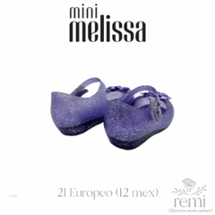 Sandalias moradas con brillantina colección Chrome Flower 21 Europeo (6 USA/12 Mex) Mini Melissa en internet