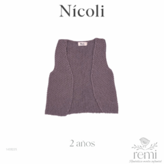 Chaleco tejido color lila 2 años Nícoli