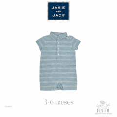 Mono líneas blancas y azul claro 3-6 meses Janie and Jack