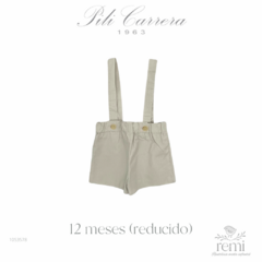 Conjunto peto beige y camisa cuadros naranjas 12 meses (reducido) Pili Carrera en internet