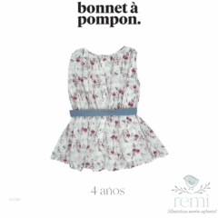 Vestido estampado plantas y mariposas 4 años Bonnet a Pompon - comprar en línea