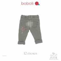 Jeans grises con flores 12 meses Boboli - comprar en línea