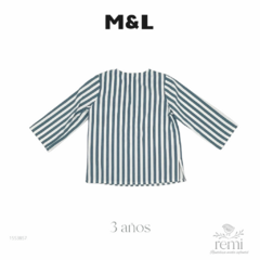 Camisa líneas blancas y azules 3 años Mia y Lia - comprar en línea
