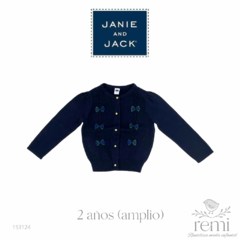 Suéter azul con moños verdes 2 años (amplio) Janie and Jack