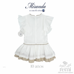 Vestido blanco con detalles beige 10 años Miranda - comprar en línea