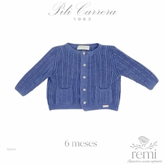Suéter azul con botones 6 meses Pili Carrera