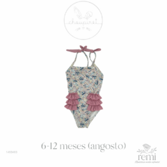 Traje de baño olanes rosas 6-12 meses (angosto) Choupinet