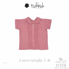 Blusa rosa de lino 2 años (amplio 3-4 años) Tsikbuk