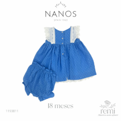 Vestido azul plumeti con cubre pañal 18 meses Nanos - comprar en línea