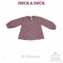 Blusa cuadros rojos y blancos 18-24 meses Neck & Neck