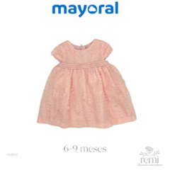 Vestido tul pétalos rosa claro 6-9 meses Mayoral