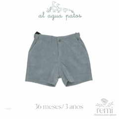 Conjunto suéter azul con franja gris y rojo con short gris de micro pana 36 meses Tutto Piccolo y Al Agua Patos en internet