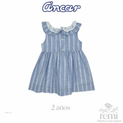 Vestido azul con líneas blancas 2 años Ancar - comprar en línea
