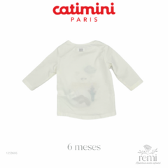 Playera blanca con bordado montañas 6 meses Catimini - comprar en línea