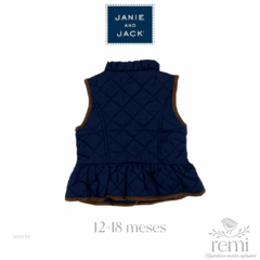 Chaleco azul marino con bordes cafés 12-18 meses Janie and Jack - comprar en línea