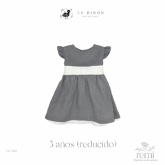 Vestido gris con moño blanco 3 años (reducido) Le Biron