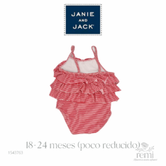 Traje de baño líneas rojas y blancas 18-24 meses Janie and Jack - comprar en línea