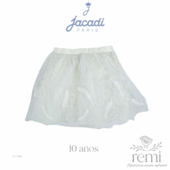Falda blanca con encaje y tul 10 años Jacadi