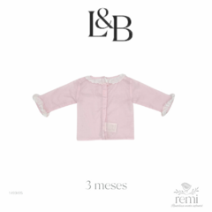 Blusa rosa con cuello blanco 3 meses Linos y Blancos - comprar en línea