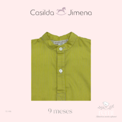 Camisa líneas amarillas y grises con cuello mao 9 meses Casilda y Jimena - comprar en línea