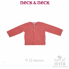 Conjunto 2 piezas peto blanco con líneas y camisa coral 9-12 meses Neck & Neck - comprar en línea