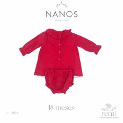 Vestido de pana rosa con estrellitas incluye cubre pañal 18 meses Nanos - comprar en línea