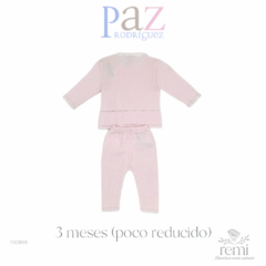 Conjunto de punto rosa 3 meses (poco reducido) Paz Rodríguez - comprar en línea