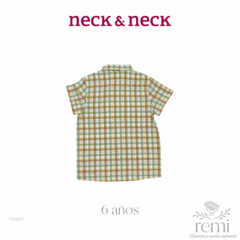 Camisa manga corta cuadros cafés, verdes y amarillos 6 años Neck & Neck - comprar en línea