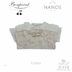 Set de 2 blusas blanca y flores 1 mes Nanos y Bonpoint